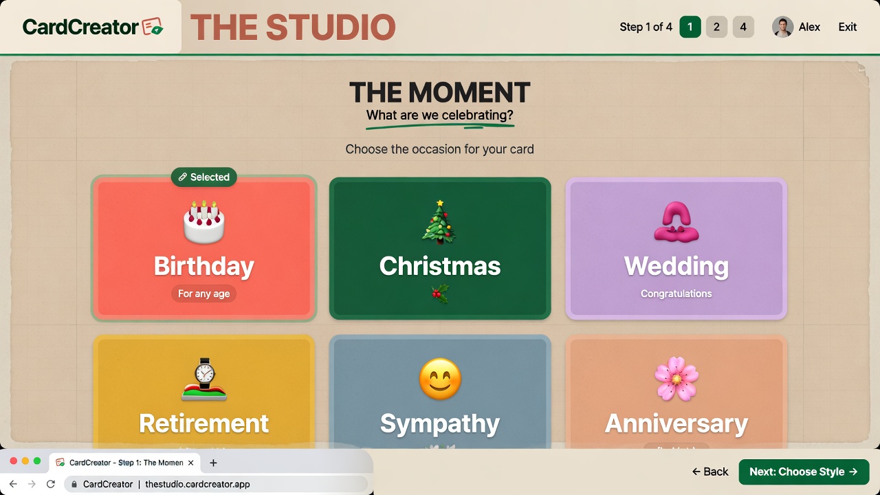 How it works step 01: Choose the moment